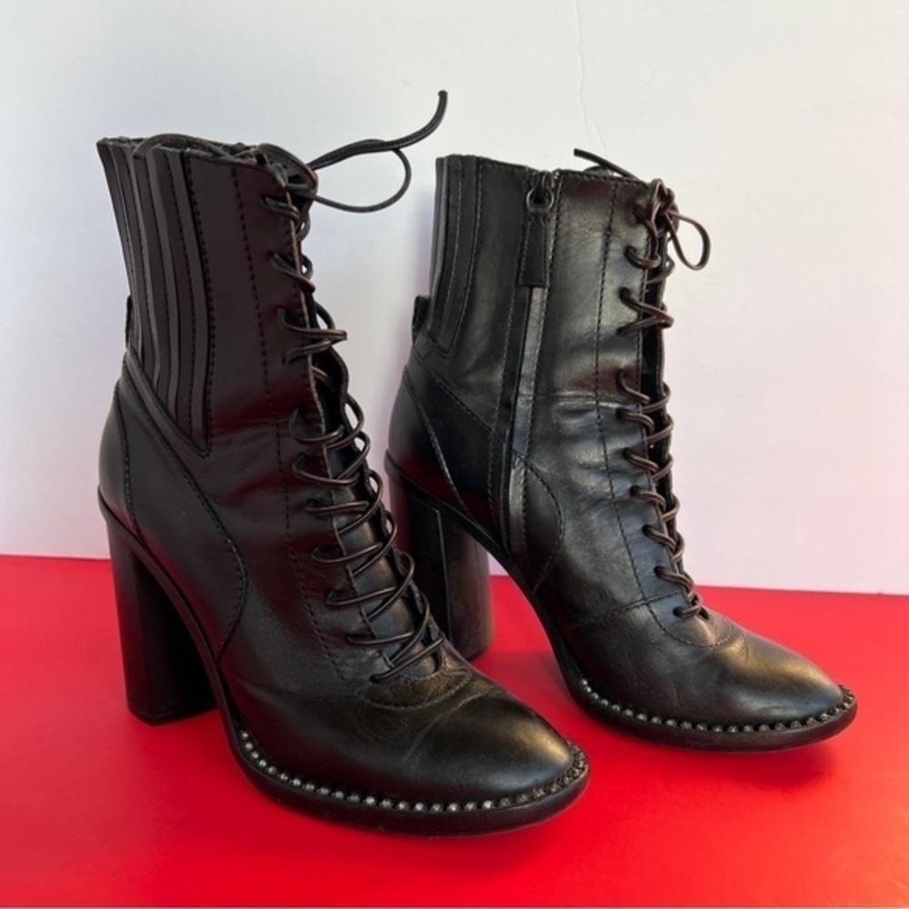 Casadei Lace Up Leather Ankle Bootie 7.5 US /37.5 EU